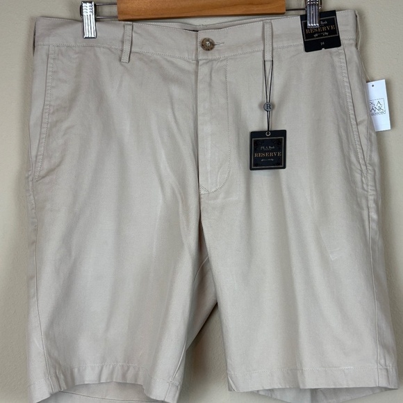 NWT Joseph A Bank Reserve Collection Men’s Khaki Flat Front Shorts; Size 34 - Picture 1 of 11